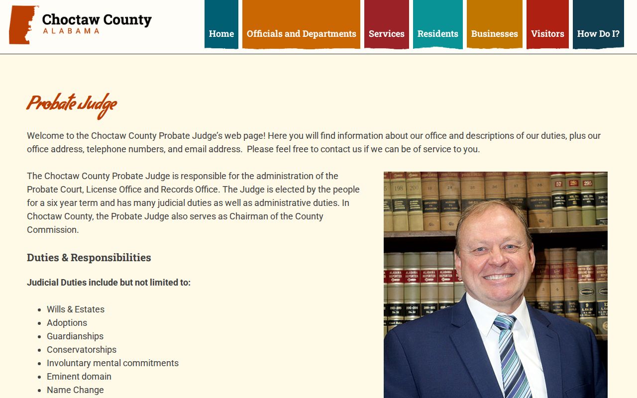 Choctaw County courthouse context for arrest warrant court records