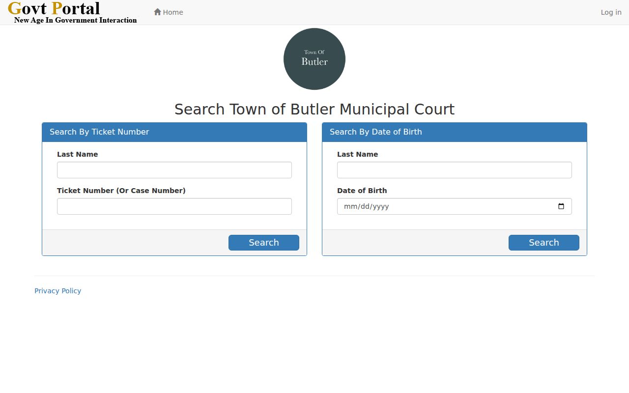Butler warrant search citation and case lookup fields in Choctaw County