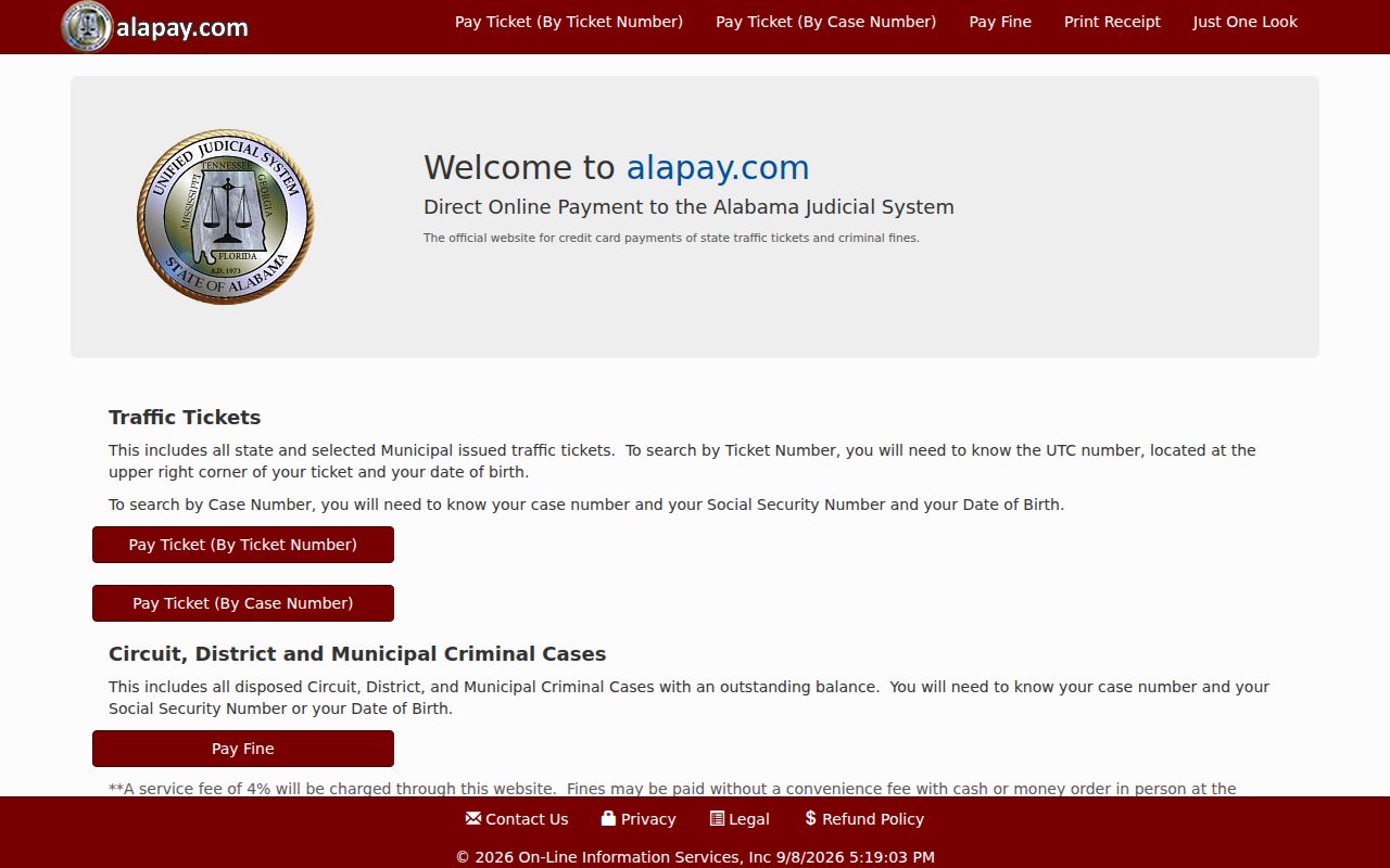Choctaw County traffic warrant AlaPay court payment channel