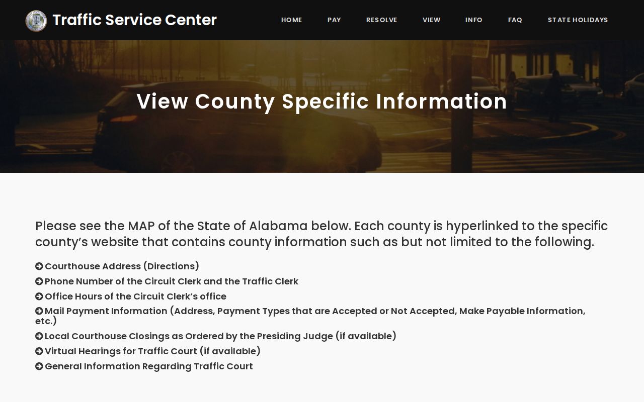 Choctaw County traffic warrant state service center interface